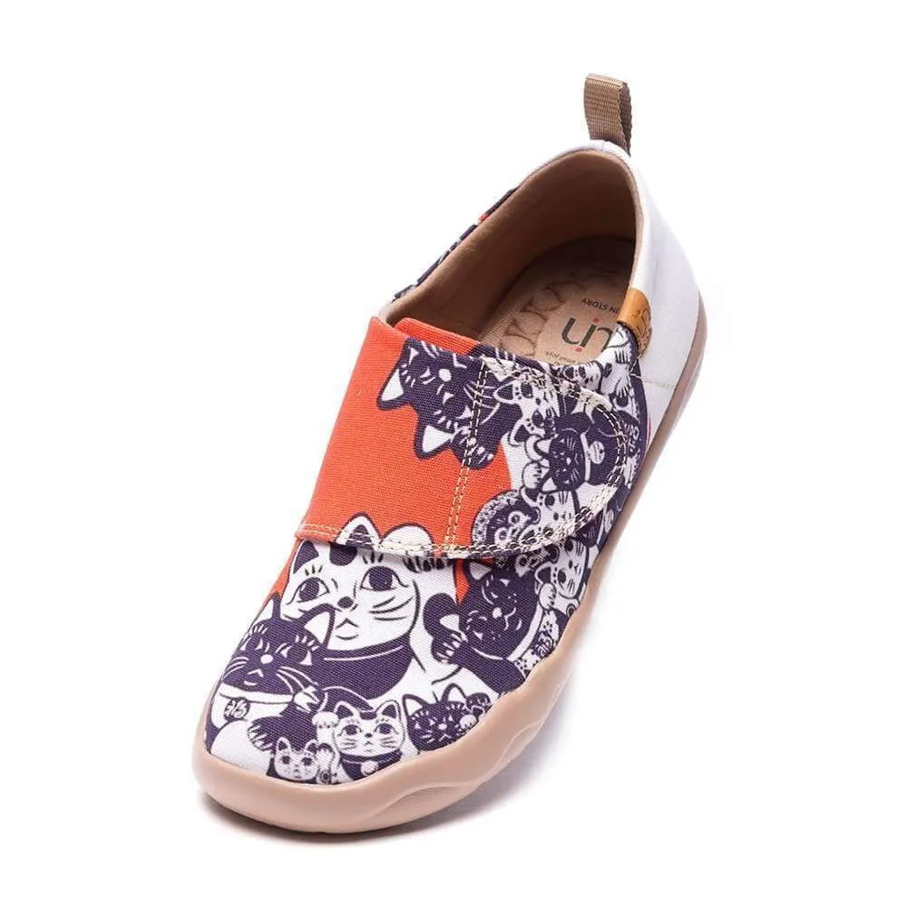 -Maneki neko- Art Designed kids Fashion Canvas Shoes