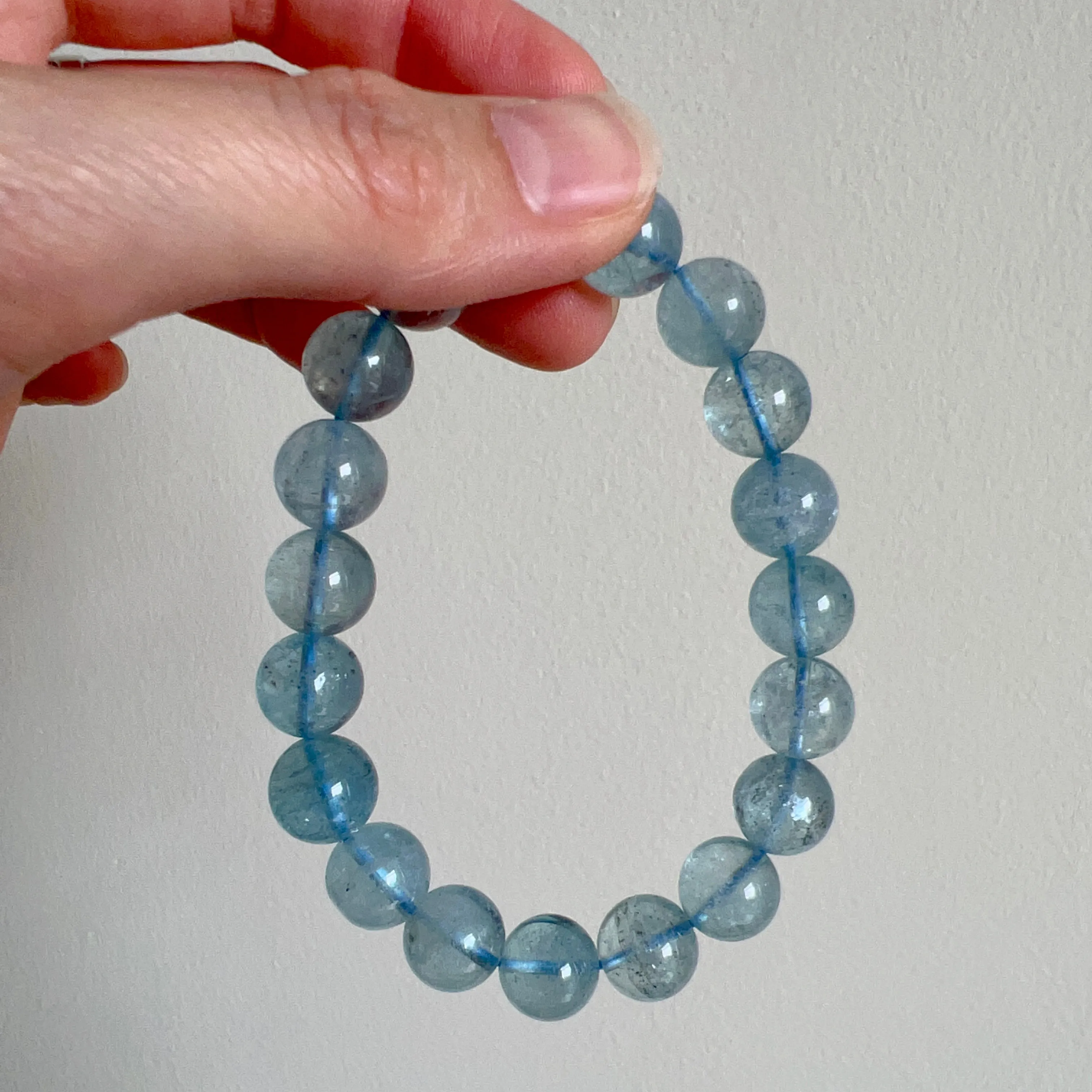 10.7mm Aquamarine Bracelet from Brazil Old Mine Sparkling Crystal | March Birthstone Pisces