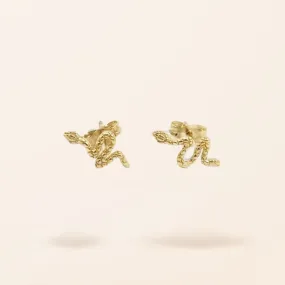 10K Gold Snake Stud Earrings