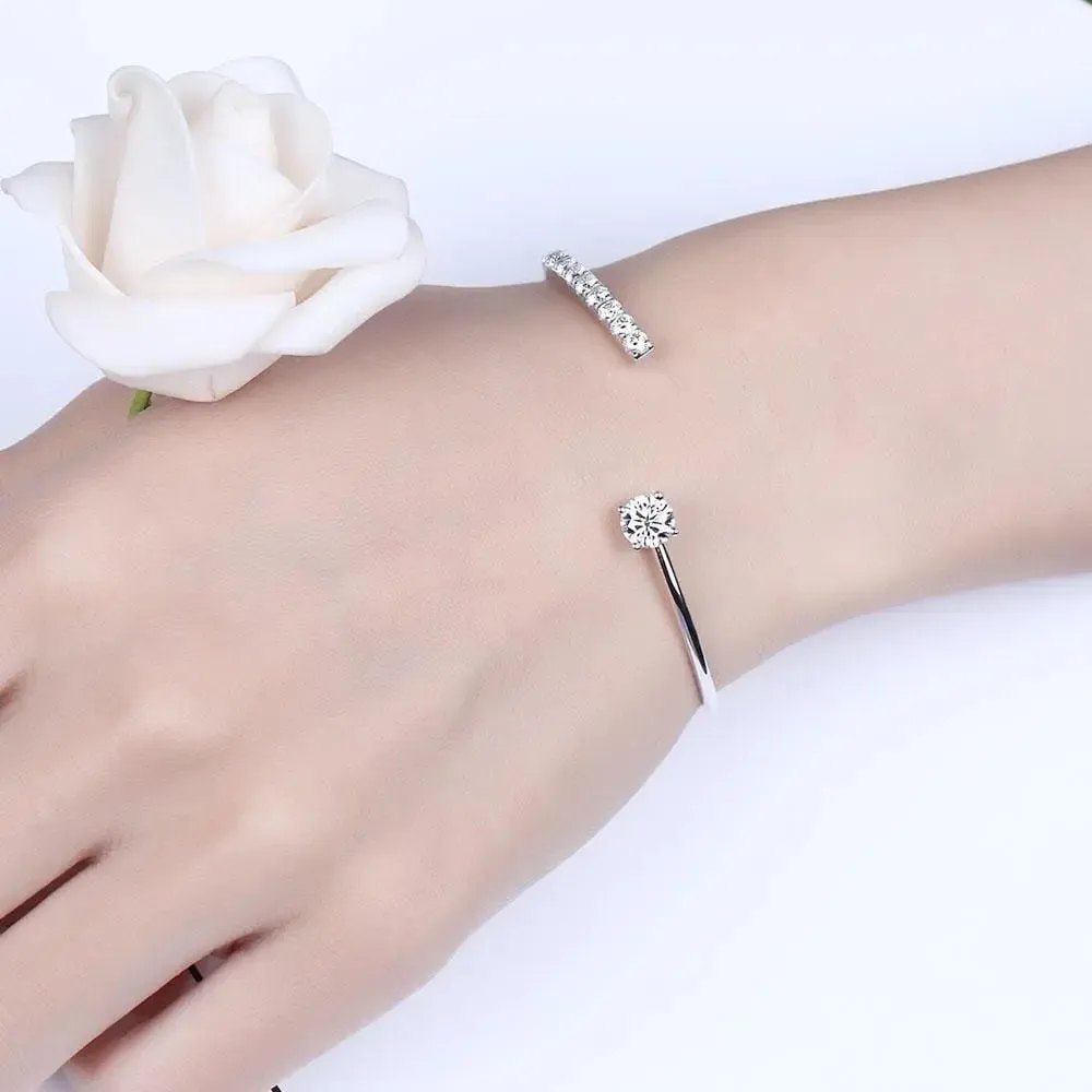 10k White / Yellow / Rose Gold Moissanite Bracelet 2ctw