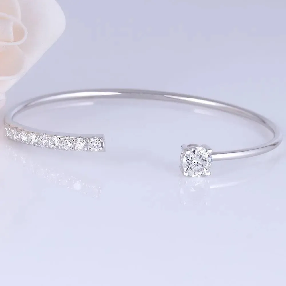 10k White / Yellow / Rose Gold Moissanite Bracelet 2ctw