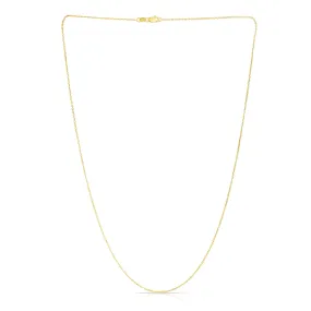 14K Gold 0.87mm Diamond Cut Cable Chain