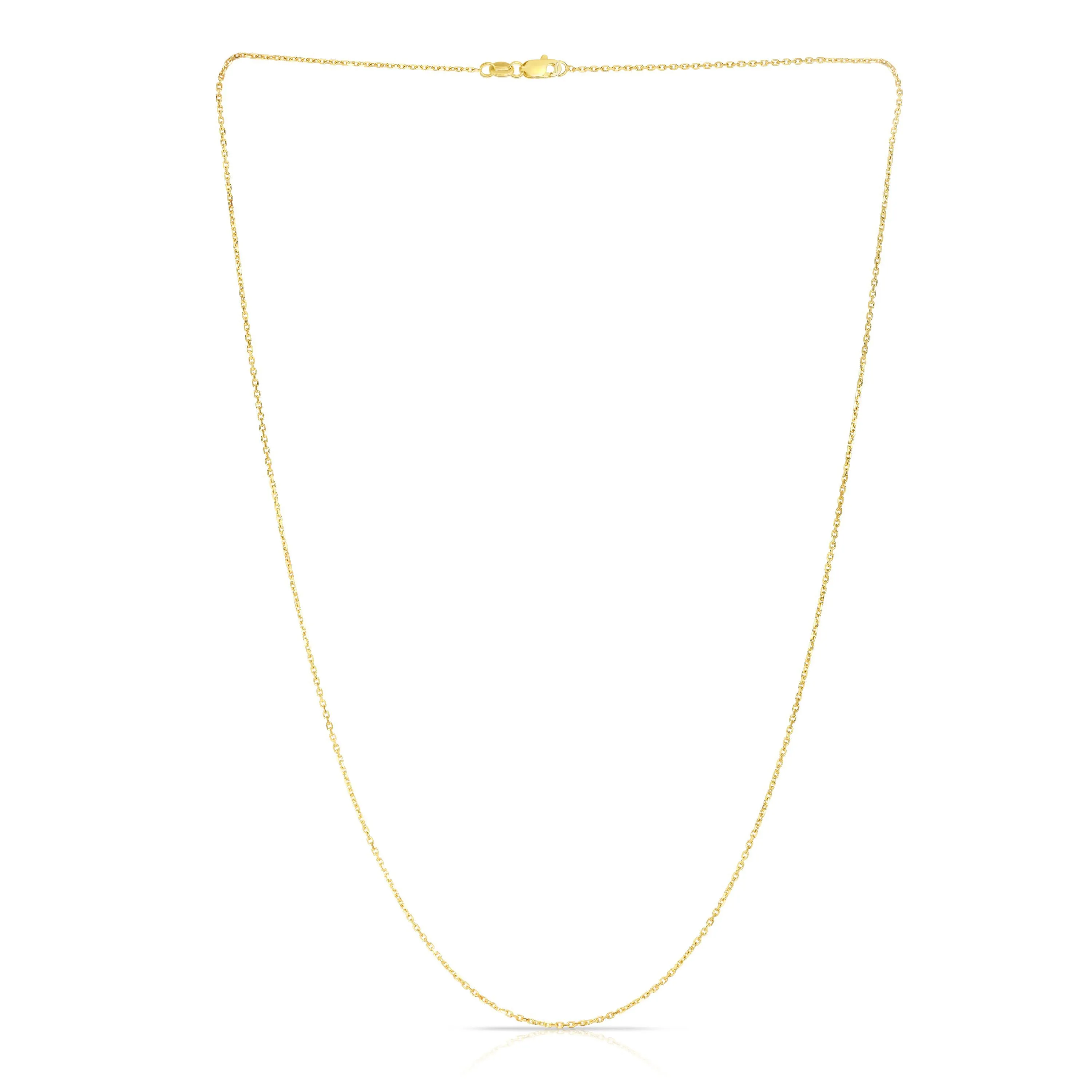 14K Gold 0.87mm Diamond Cut Cable Chain