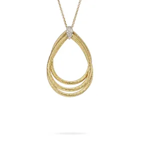 18K Yellow Gold & Diamond Medium Woven Pendant CG707 B