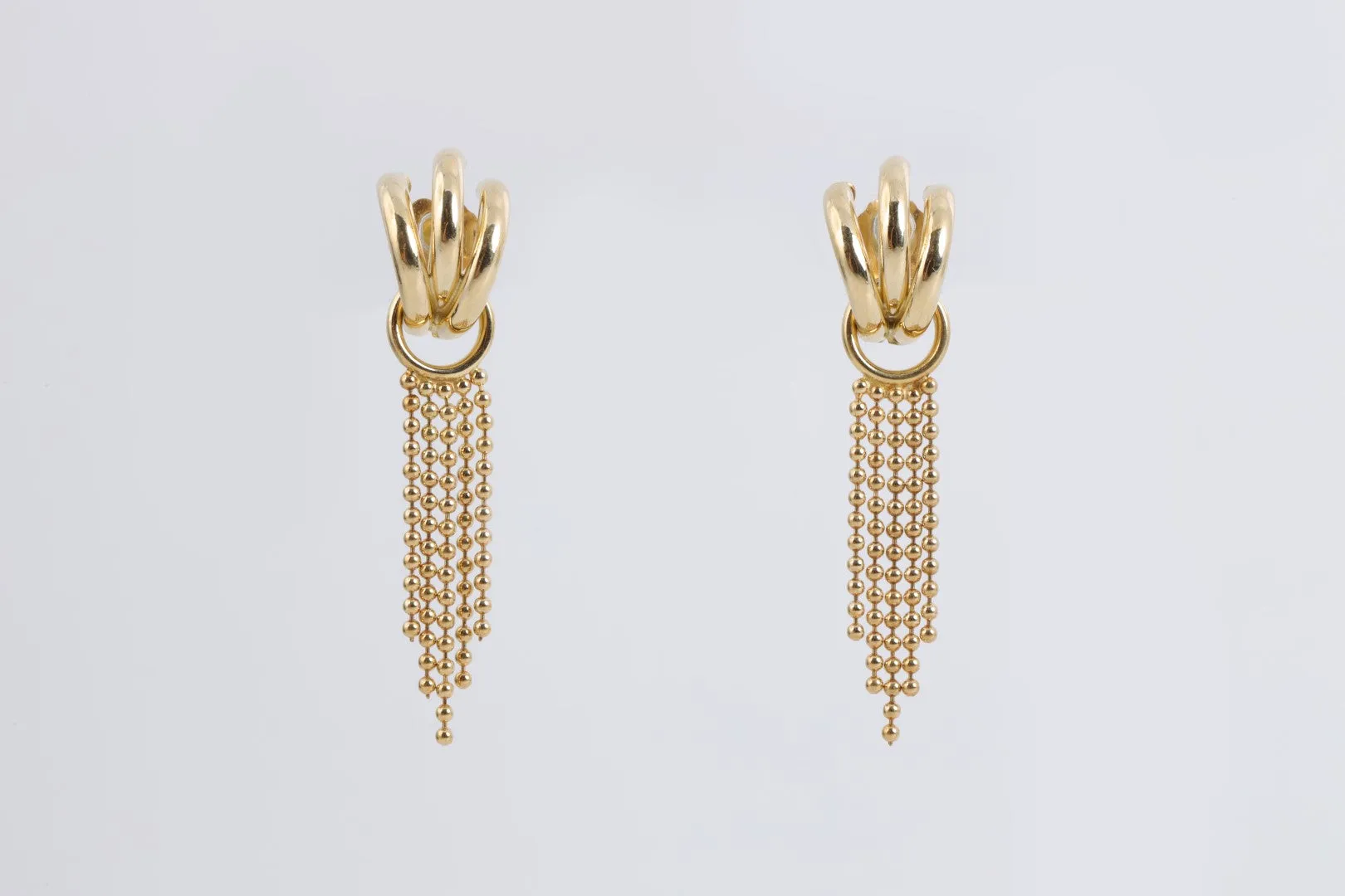 18k Yellow Gold Beaded Dangle Earrings (3.63g.)