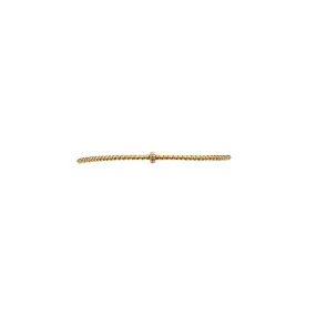 2MM Signature Bracelet with Large 14K Gold Rondelle Pattern