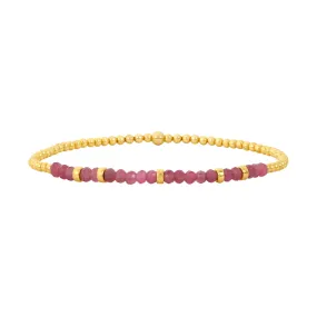 2mm Signature Bracelet with Pink Tourmaline and Rondelles