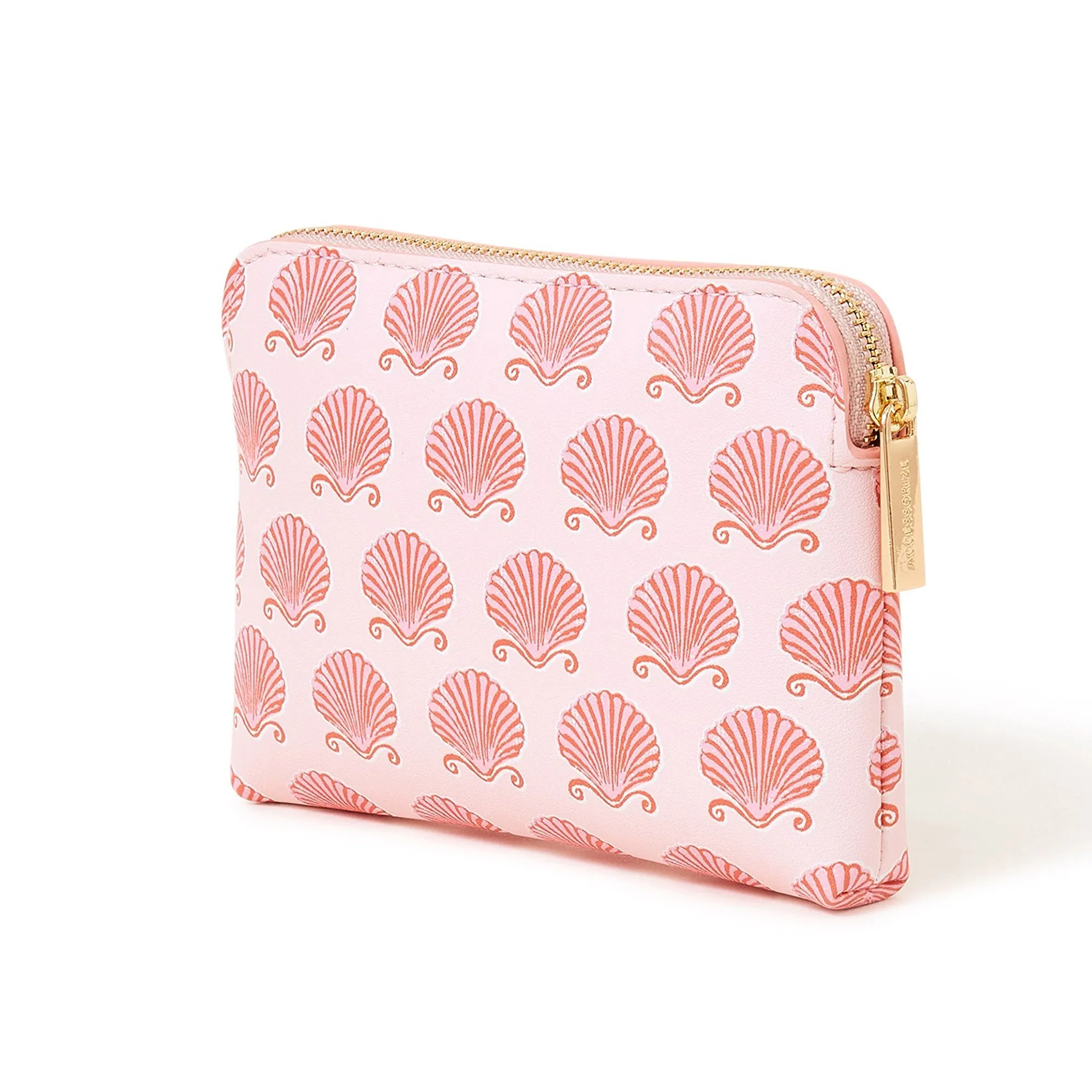 Accessorize London Women's Faux Leather Pink Shell Printed Coinpurse