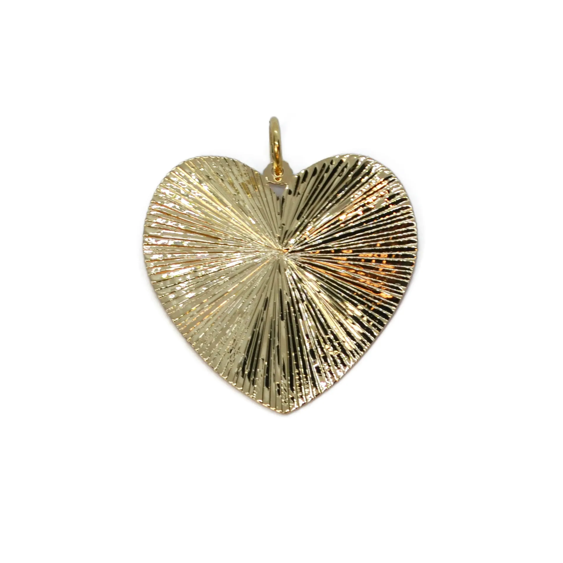 AFJ Gold Collection - Classic Edge Heart Pendant, Yellow Gold