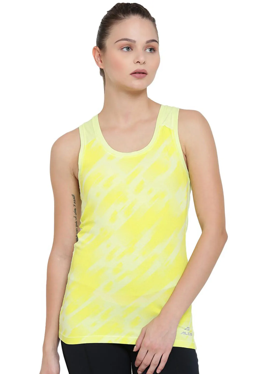 Alcis Full Print Yellow Tank Top