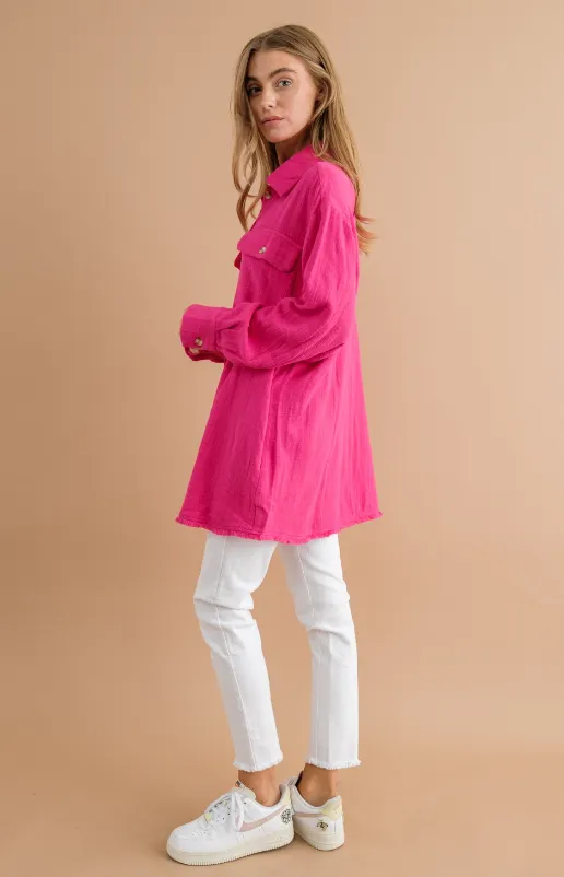 Ana Cotton Gauze Long Shirt