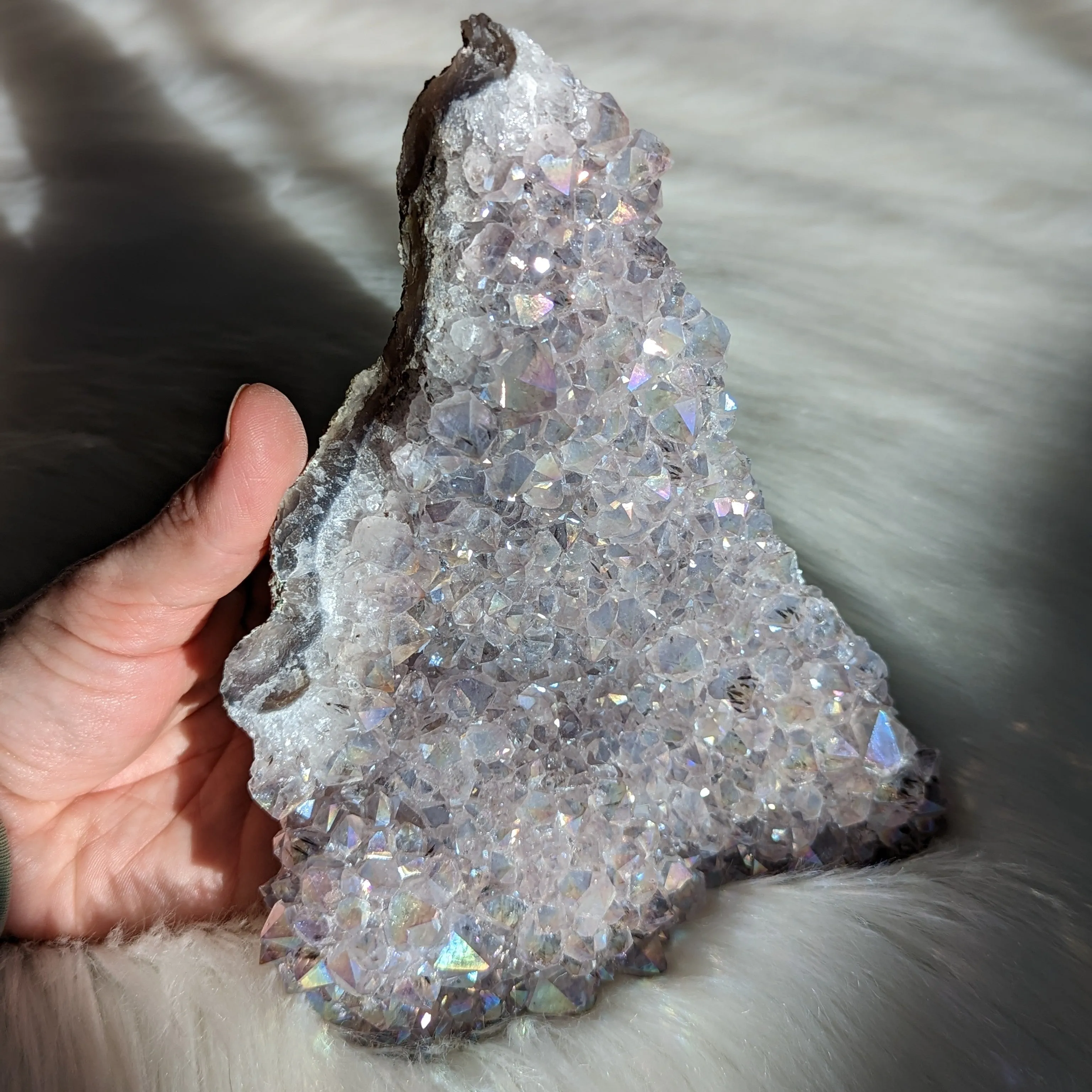 Angel Aura Amethyst Large Display Cluster  ~ Rainbow Bridge Energy