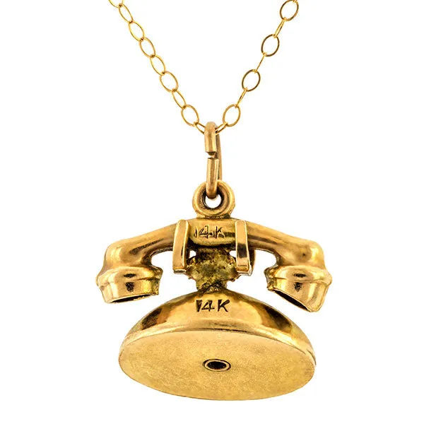 Antique Telephone Charm Pendant