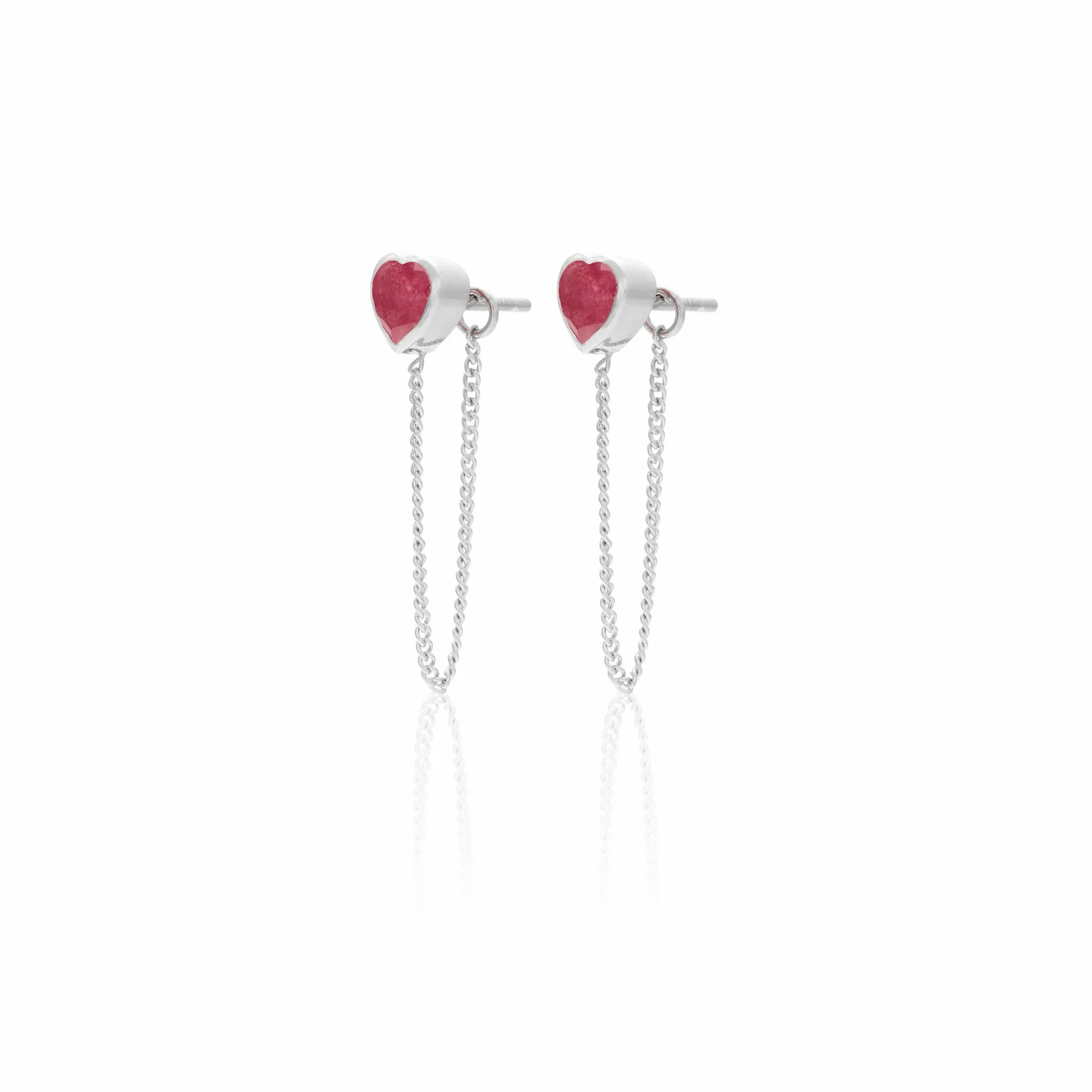 Aphrodite / Connected Earrings / Ruby Quartz   Silver