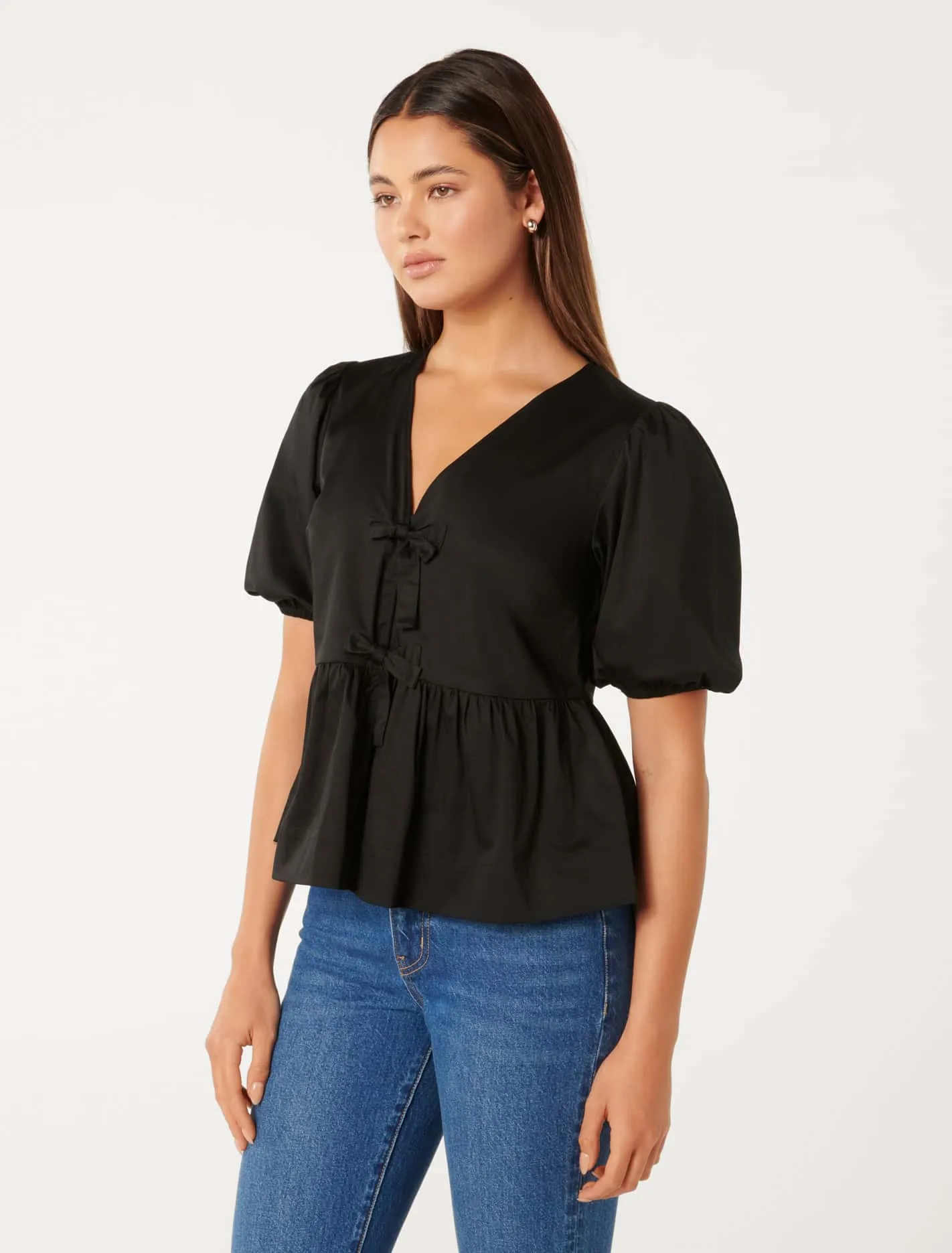 Arabelle Cotton Tie Front Blouse