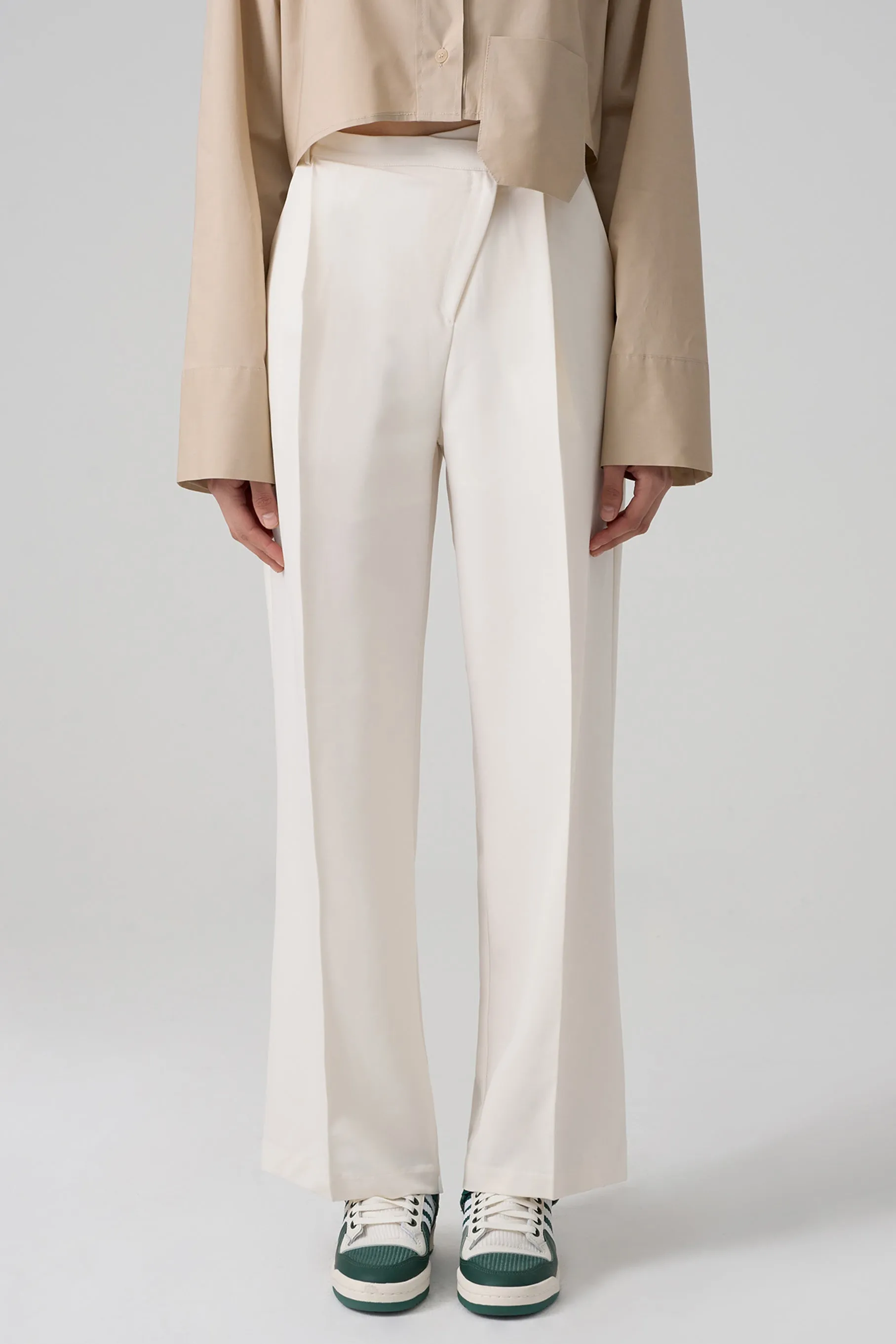 Arc Diagonal Trousers, Ivory