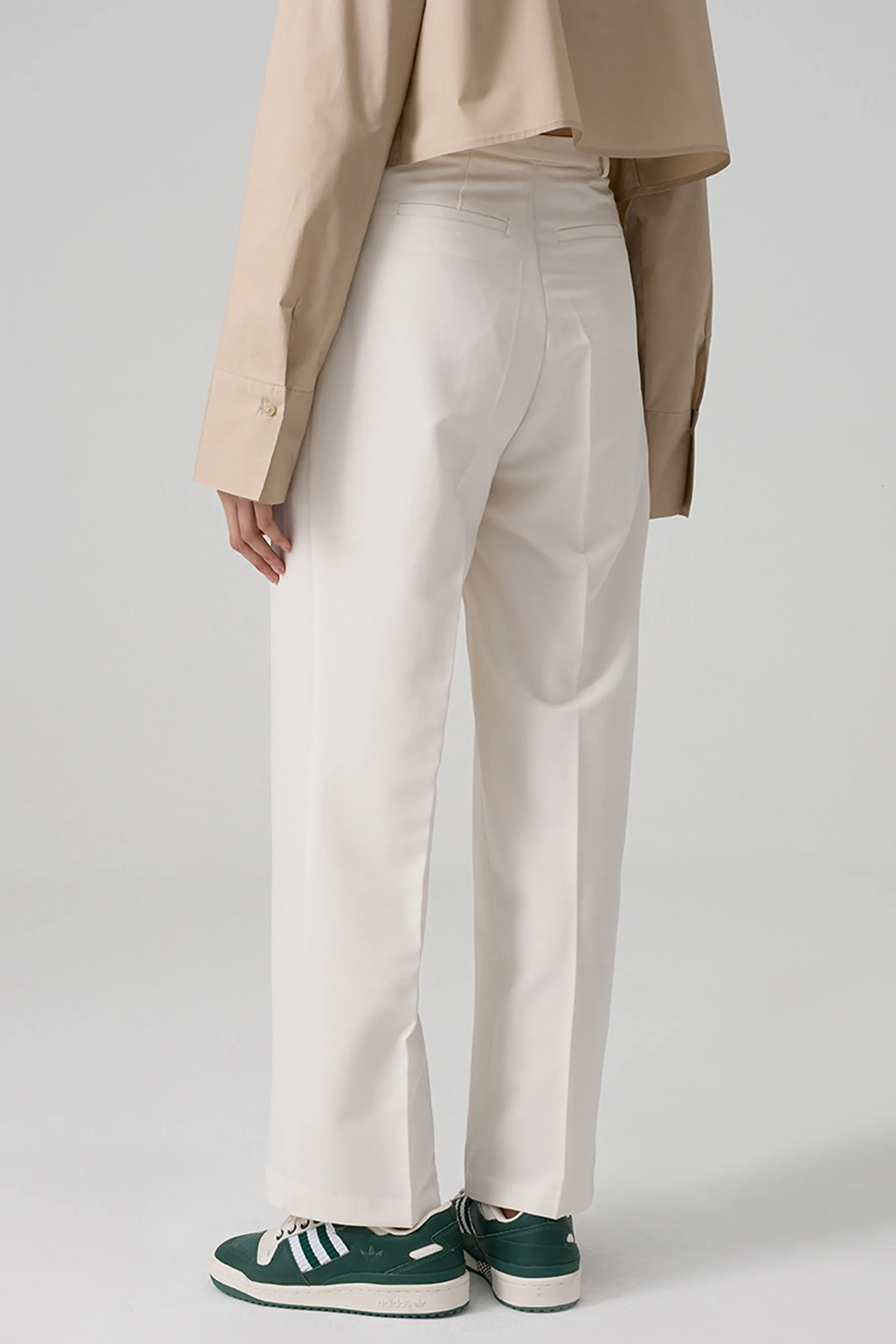 Arc Diagonal Trousers, Ivory