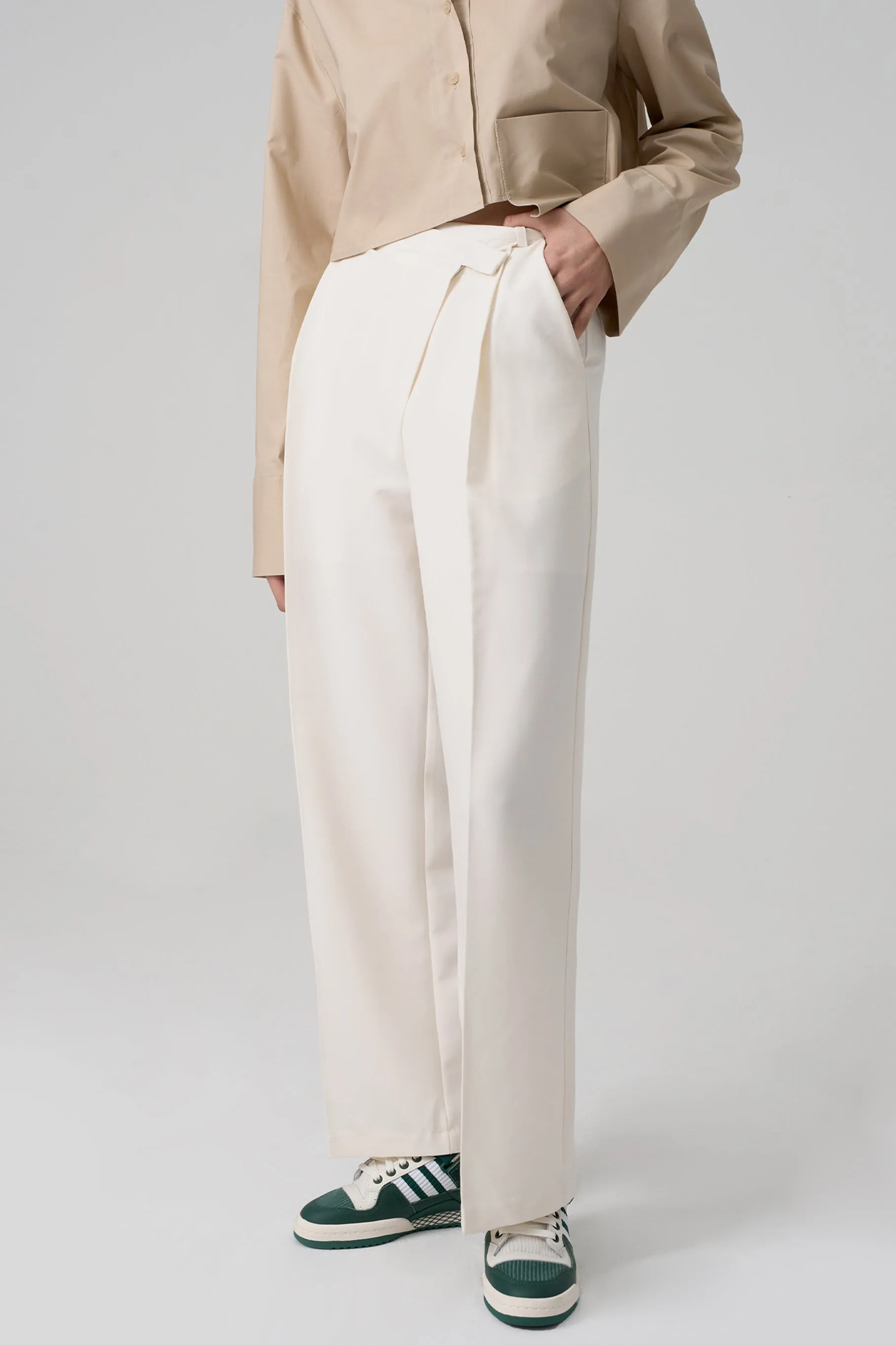 Arc Diagonal Trousers, Ivory