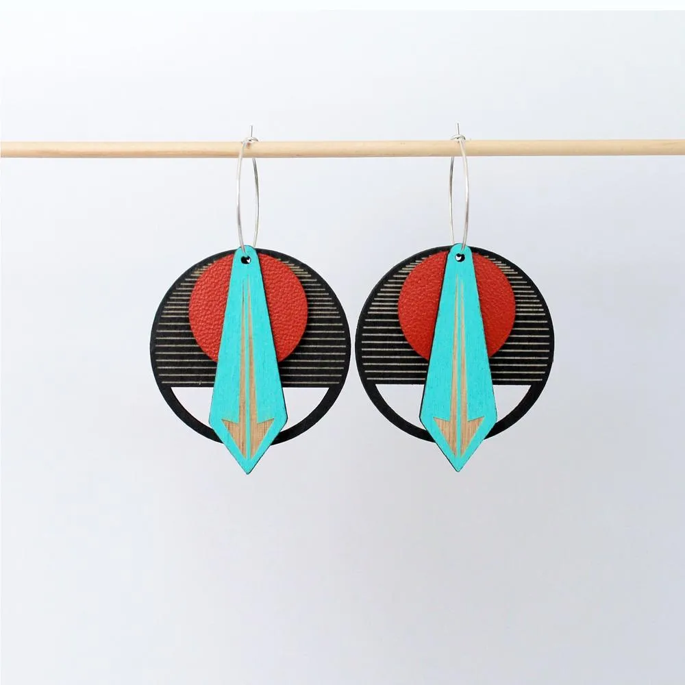 Architectural Lightweight Leather   Birch earring: Arrow