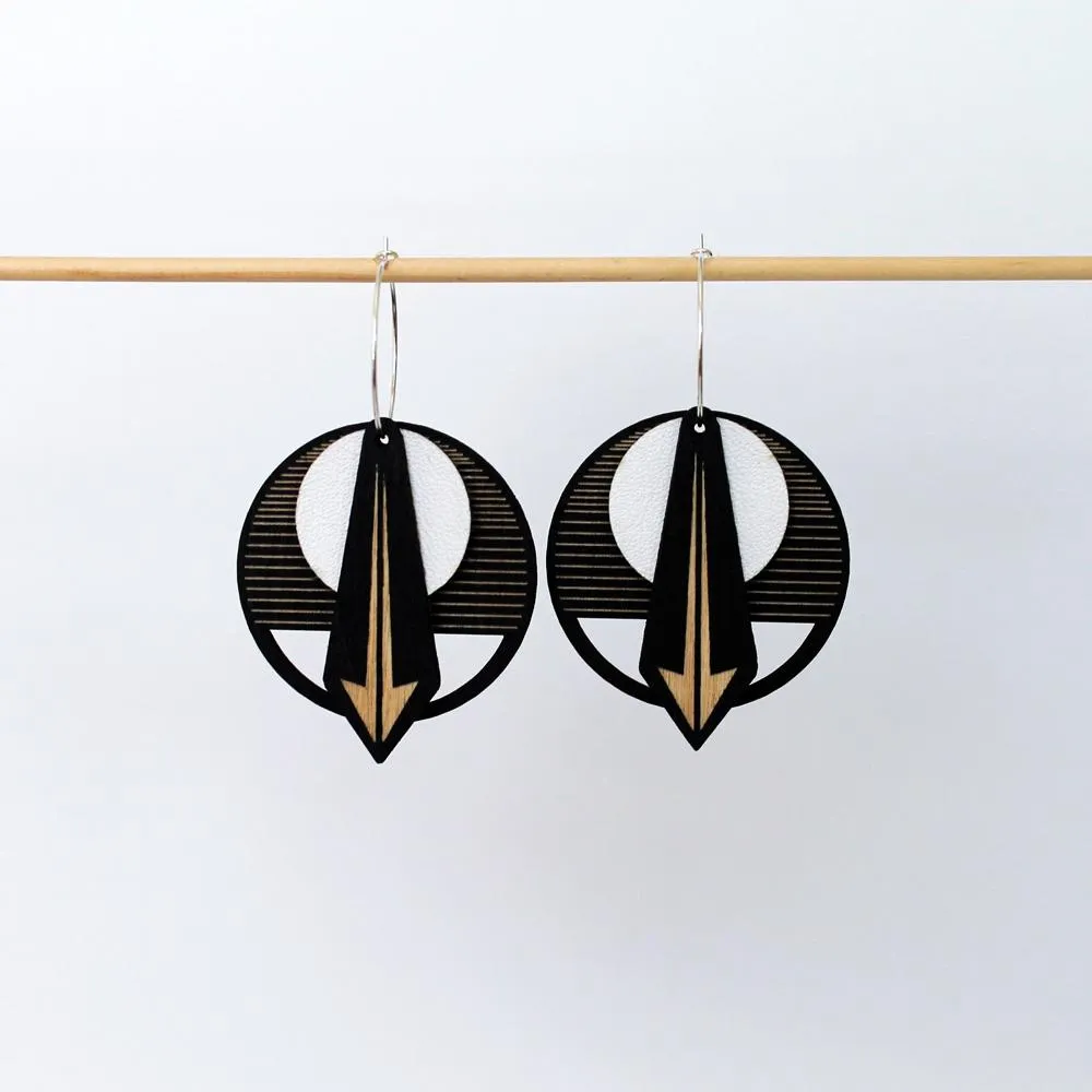 Architectural Lightweight Leather   Birch earring: Arrow