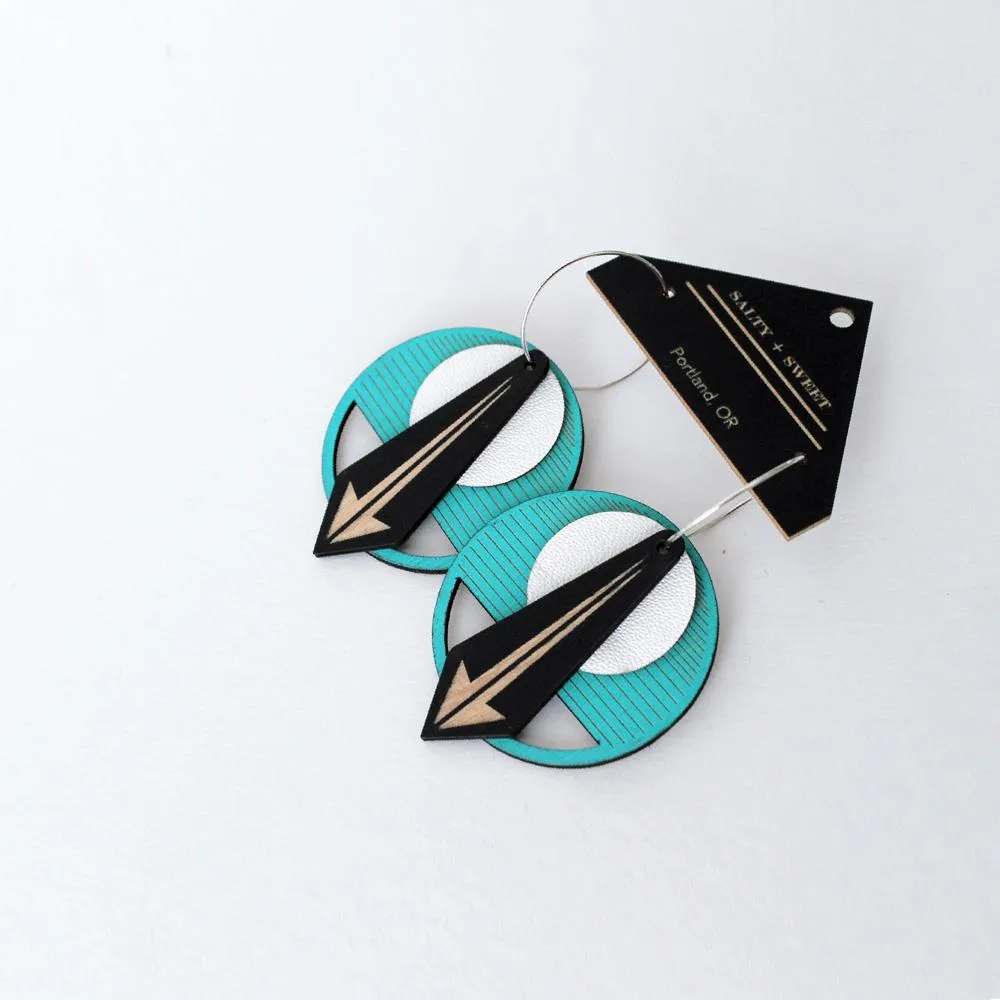 Architectural Lightweight Leather   Birch earring: Arrow