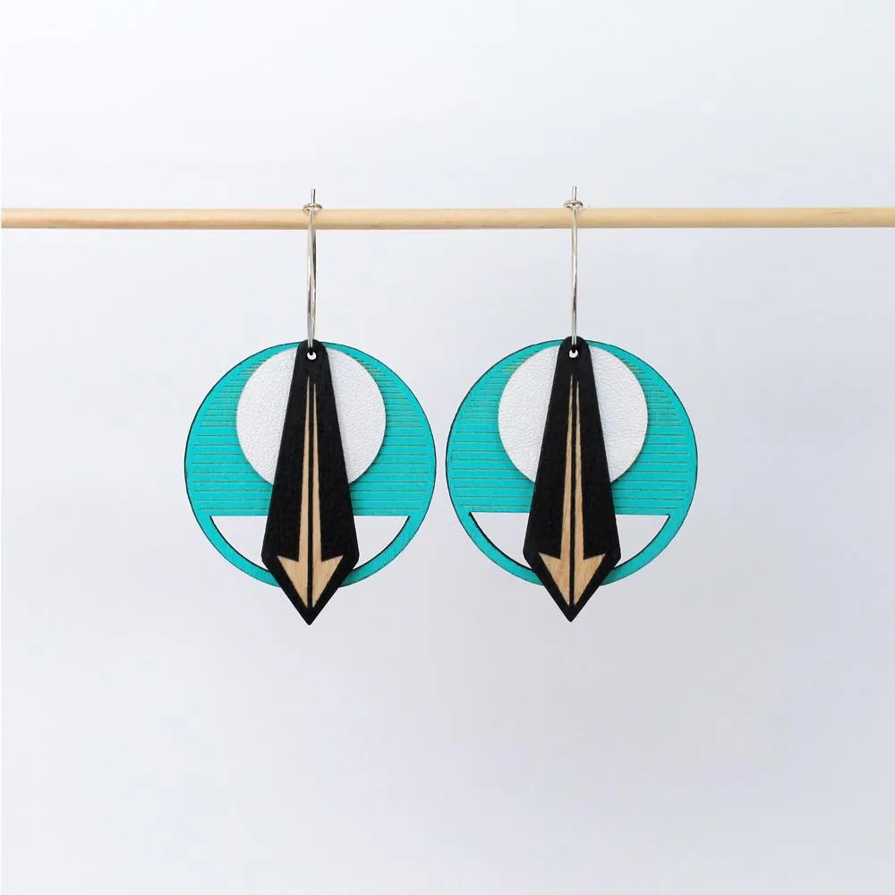 Architectural Lightweight Leather   Birch earring: Arrow