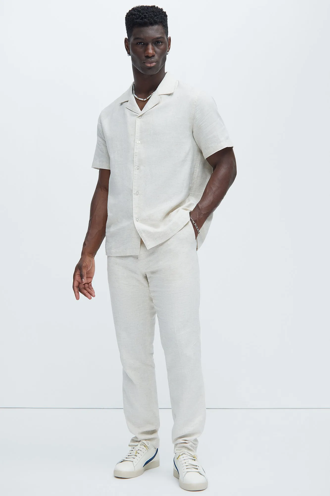 Bahamas Linen Suit Trousers - Oatmeal