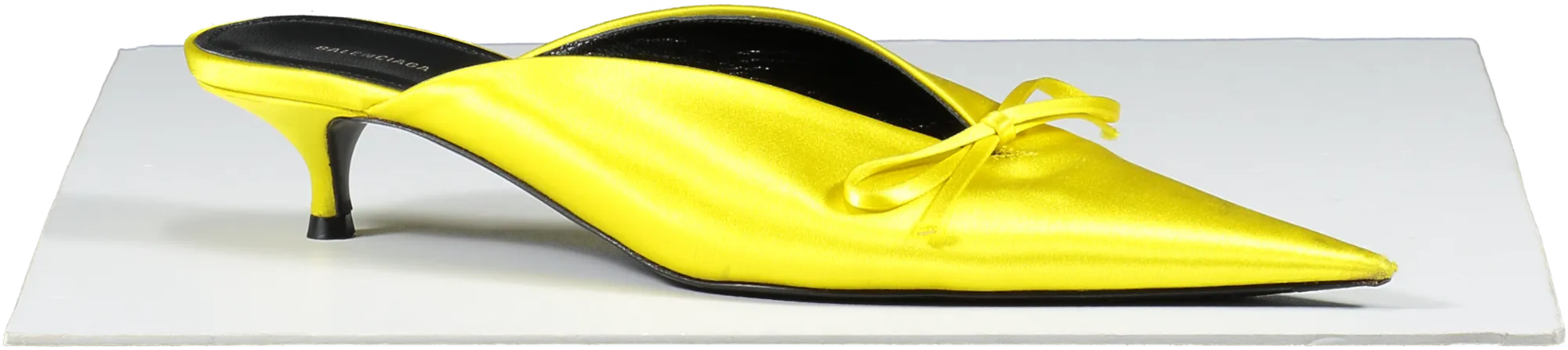 Balenciaga Satin Knife Bow Mules 40 In Yellow UK 6 EU 39 👠