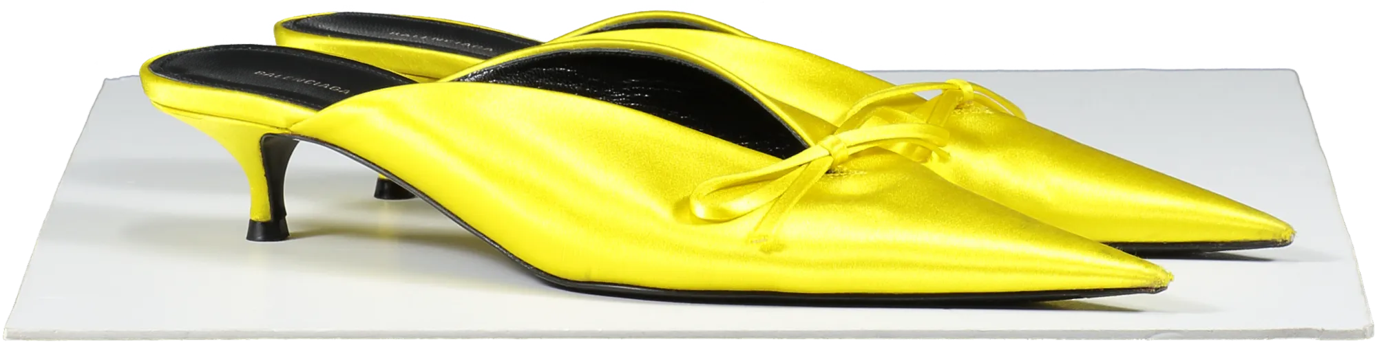 Balenciaga Satin Knife Bow Mules 40 In Yellow UK 6 EU 39 👠