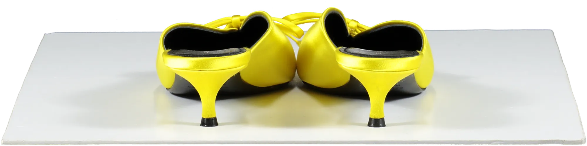 Balenciaga Satin Knife Bow Mules 40 In Yellow UK 6 EU 39 👠