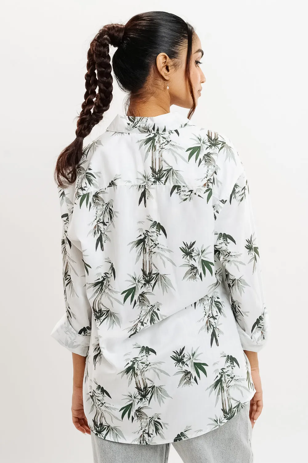 Bamboo Print Full Sleeves Women's Shirt