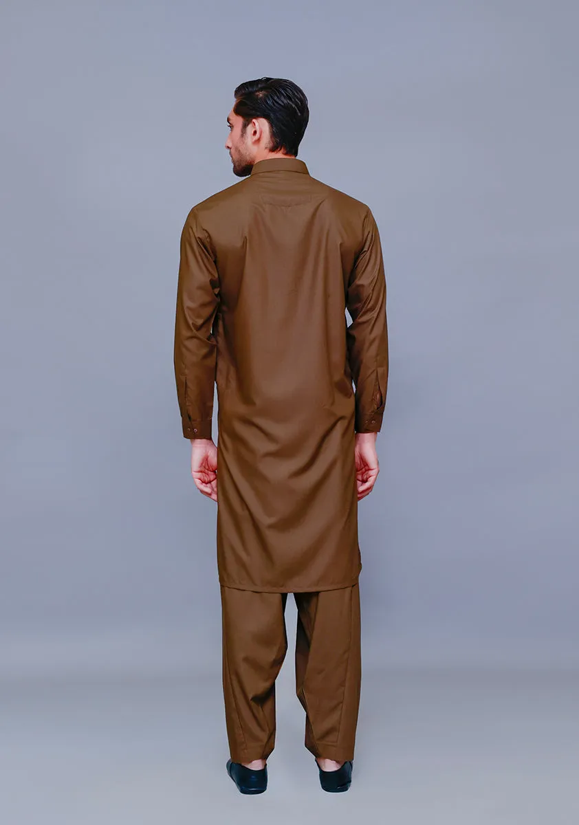 Basic Poly Viscose  Dark Olive  Classic Fit Suit