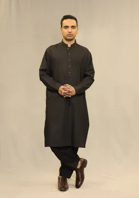 Basic Poly Viscose Maluki Priate Black Classic Fit Suit