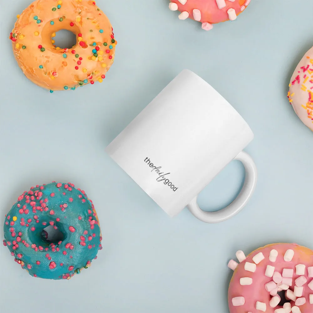 Be Happy Rainbow White Mug