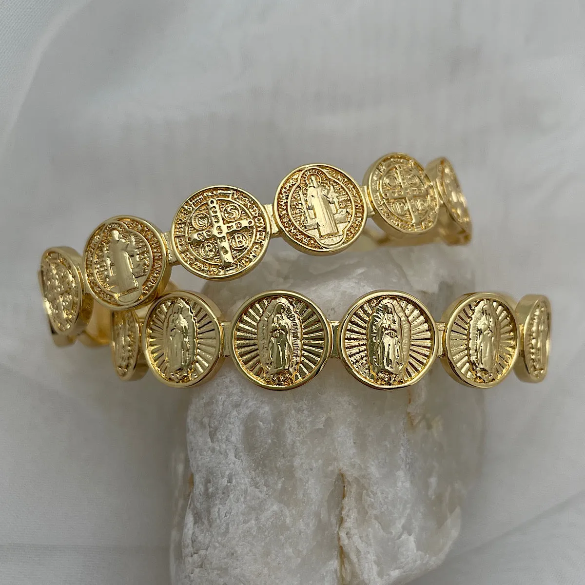 Benedictine Medal Coin Cuff