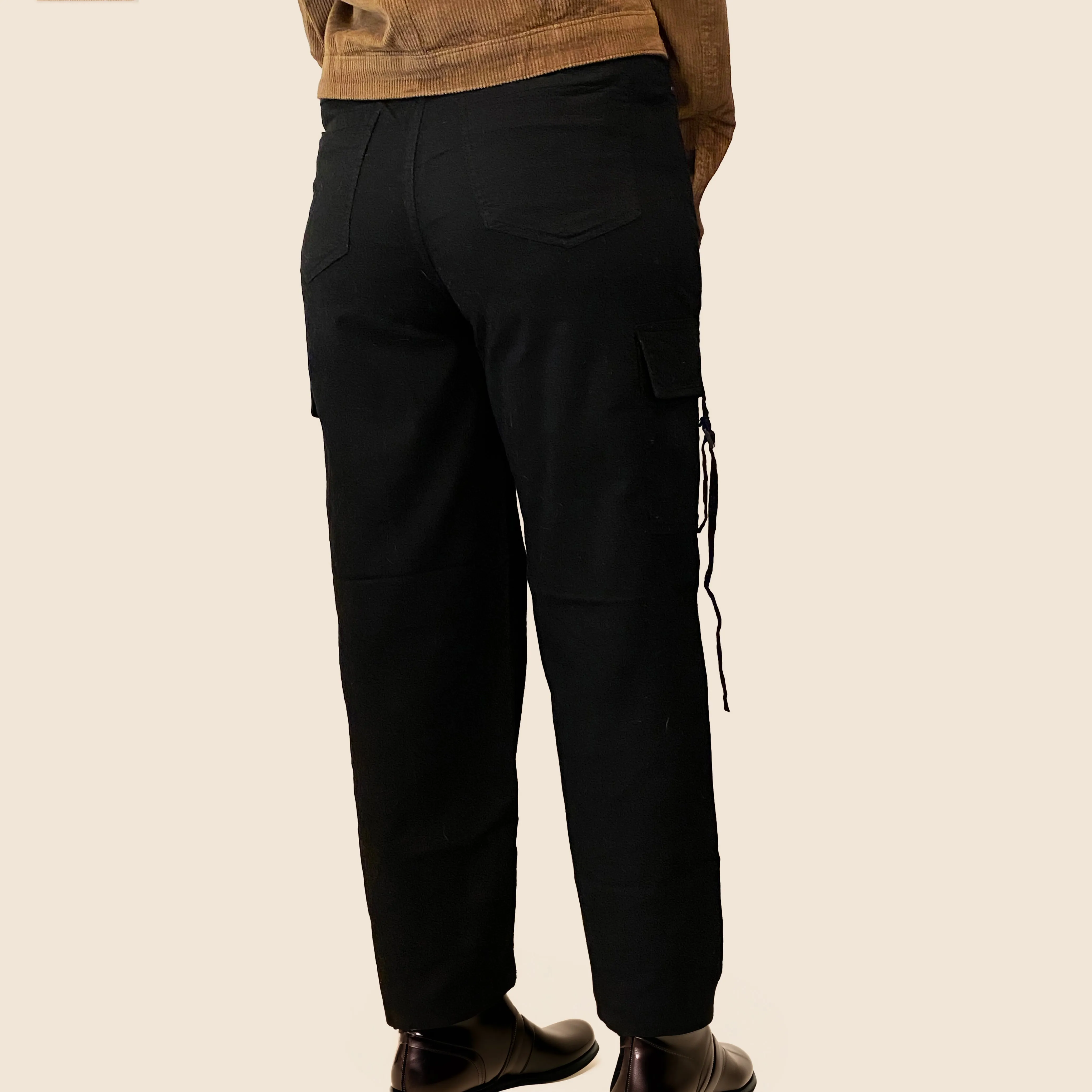 Black Straight Cargo Pants