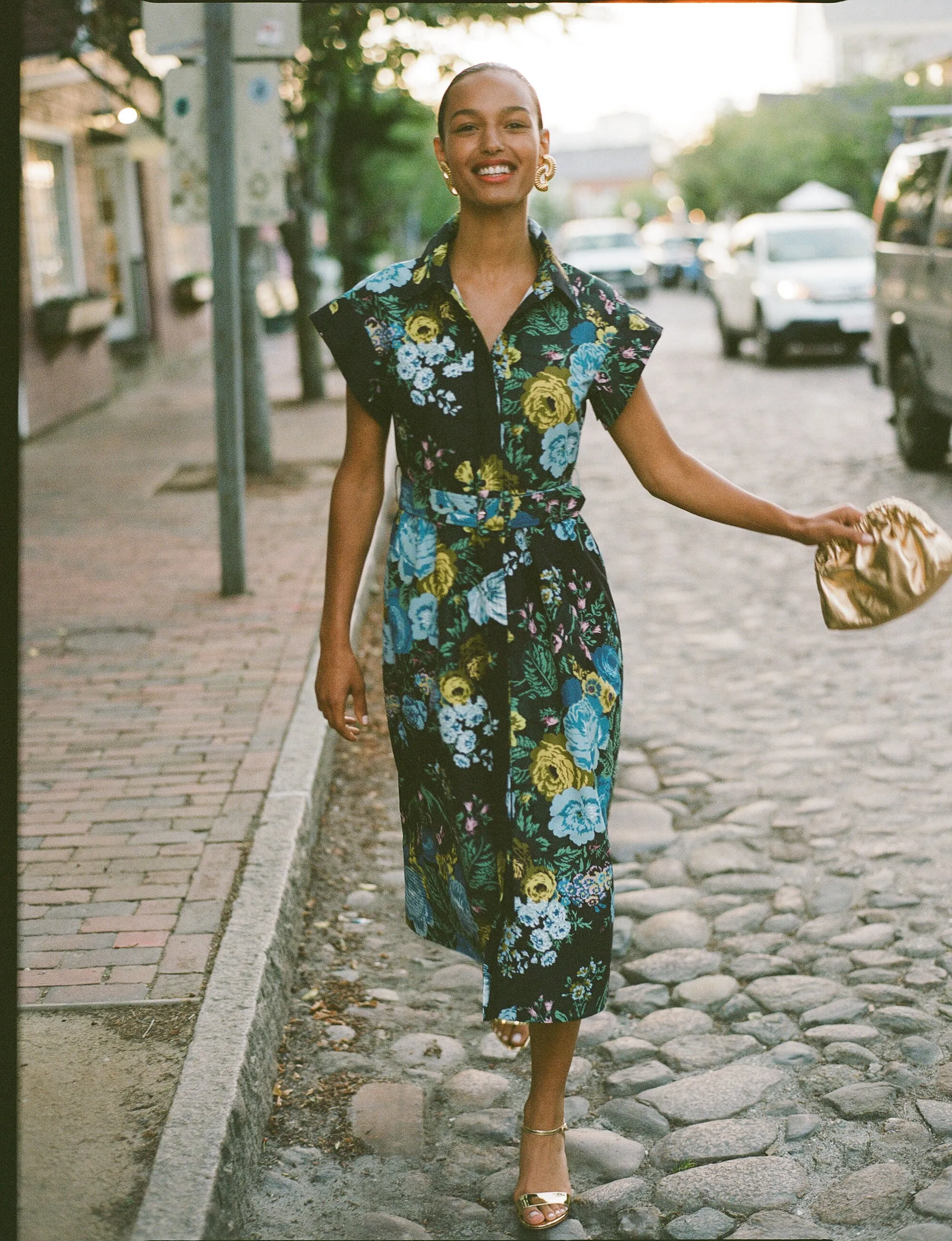 Black Verdant Floral Chloe Dress