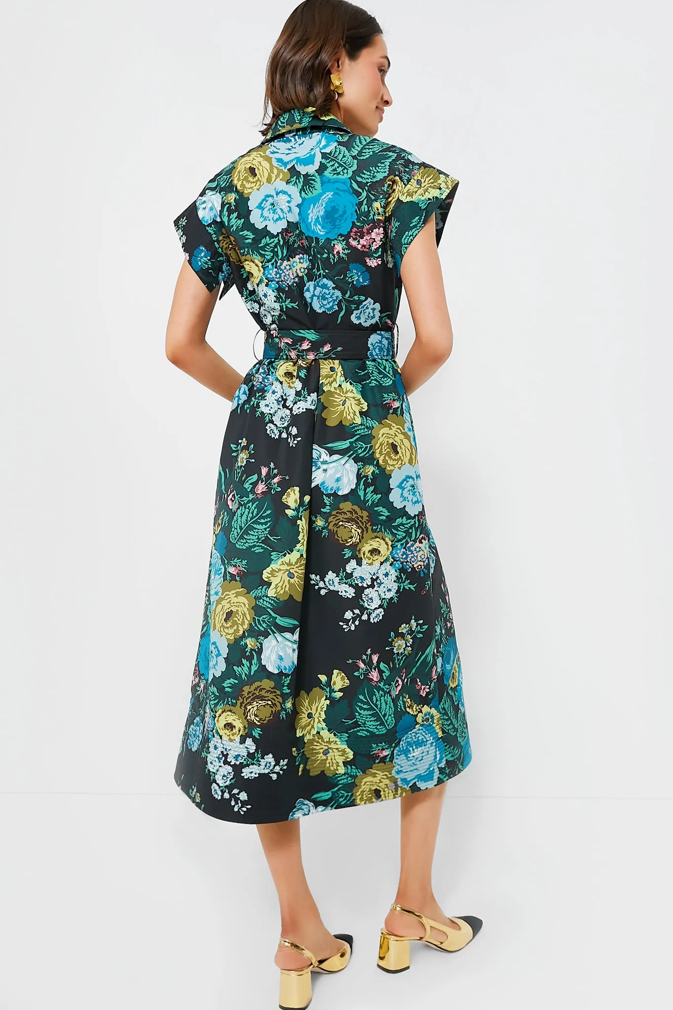 Black Verdant Floral Chloe Dress