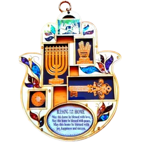 Bluenoemi Menorah Hamsa Jewish Gifts Hand Home Blessing Israeli Gifts