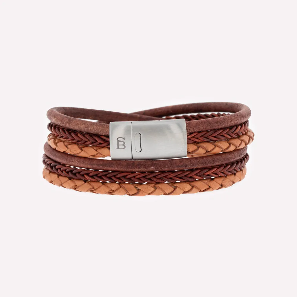 Bonacci Leather Bracelet Caramel