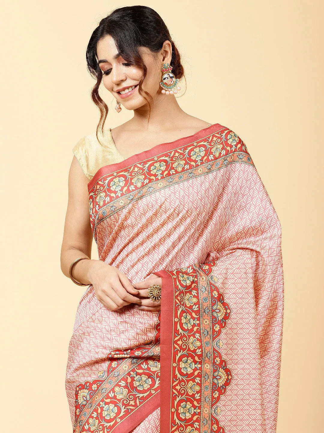 Booti Printed Handloom Saree