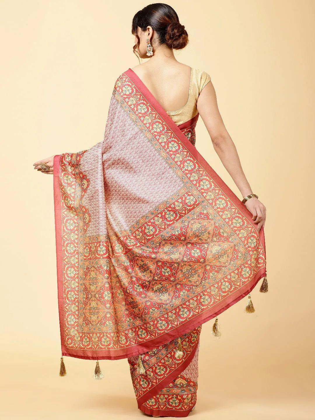 Booti Printed Handloom Saree