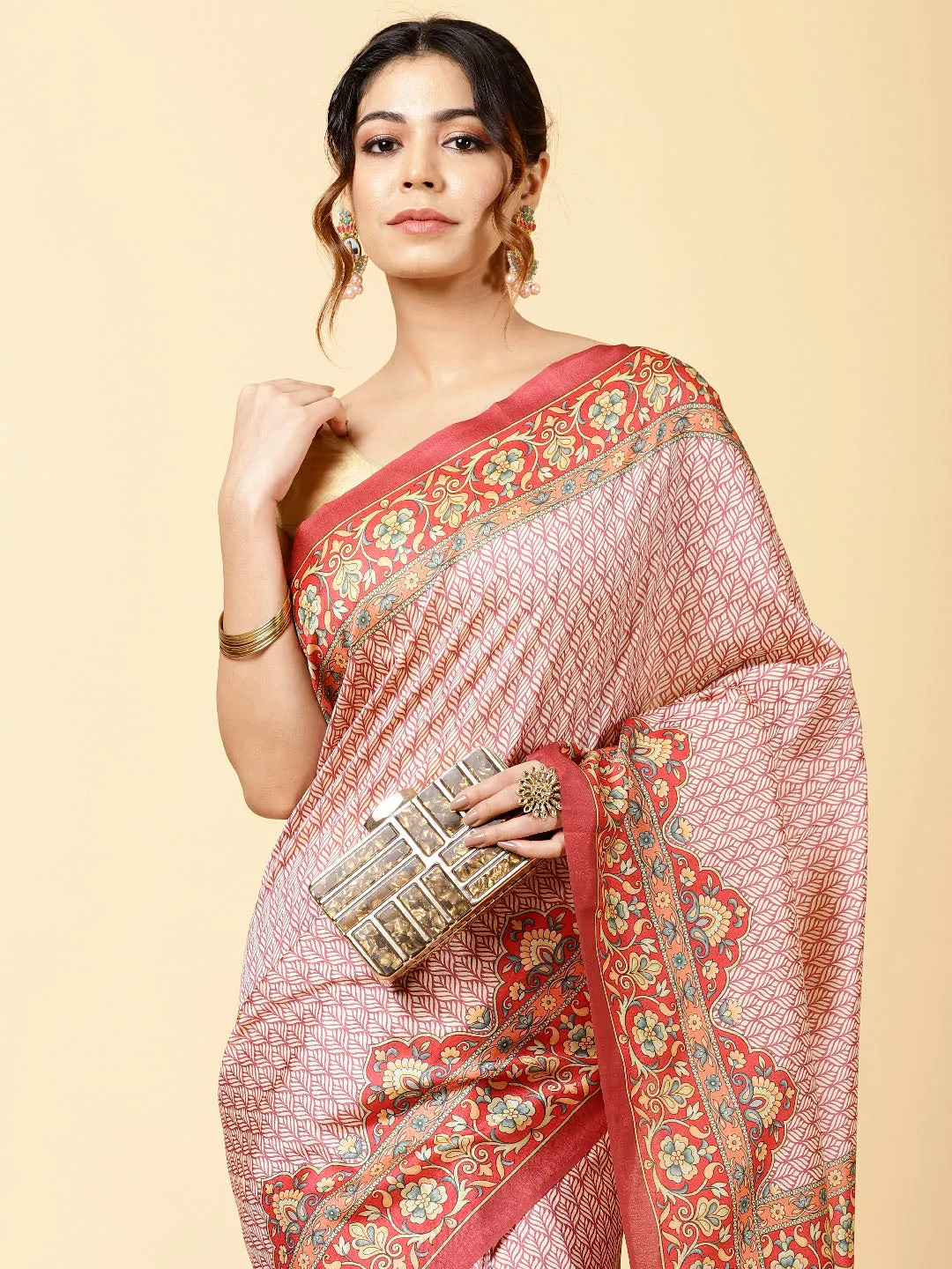 Booti Printed Handloom Saree