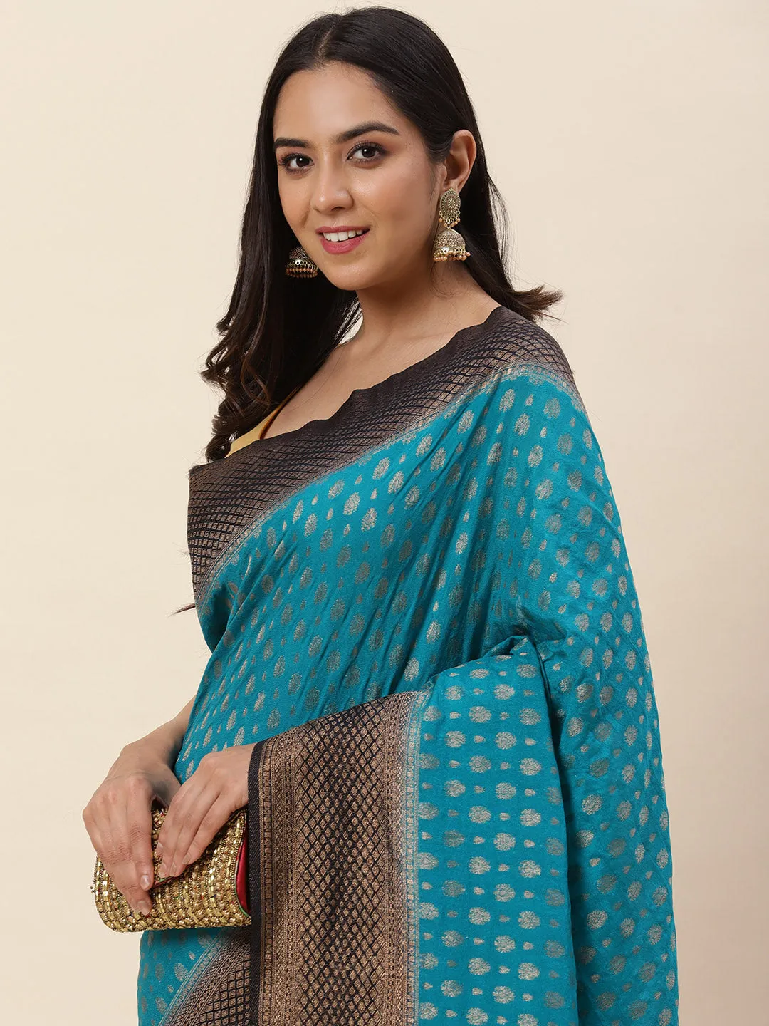 Brocade Zari Jaal Handloom Woven Saree