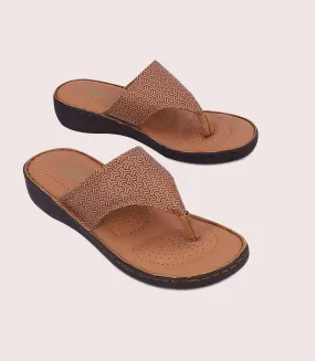 BW2449-TAN-Women Comfort Chappal