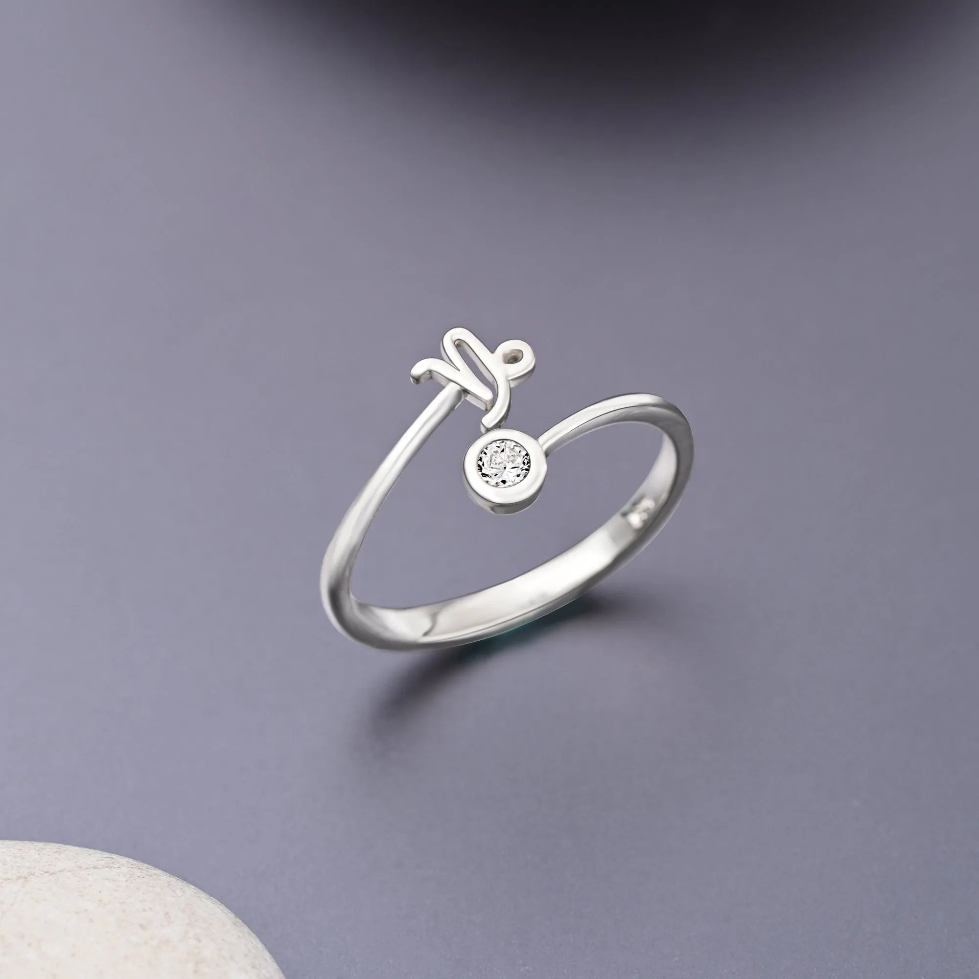 Capricorn Ring Sterling Silver Adjustable Zodiac Sign Ring