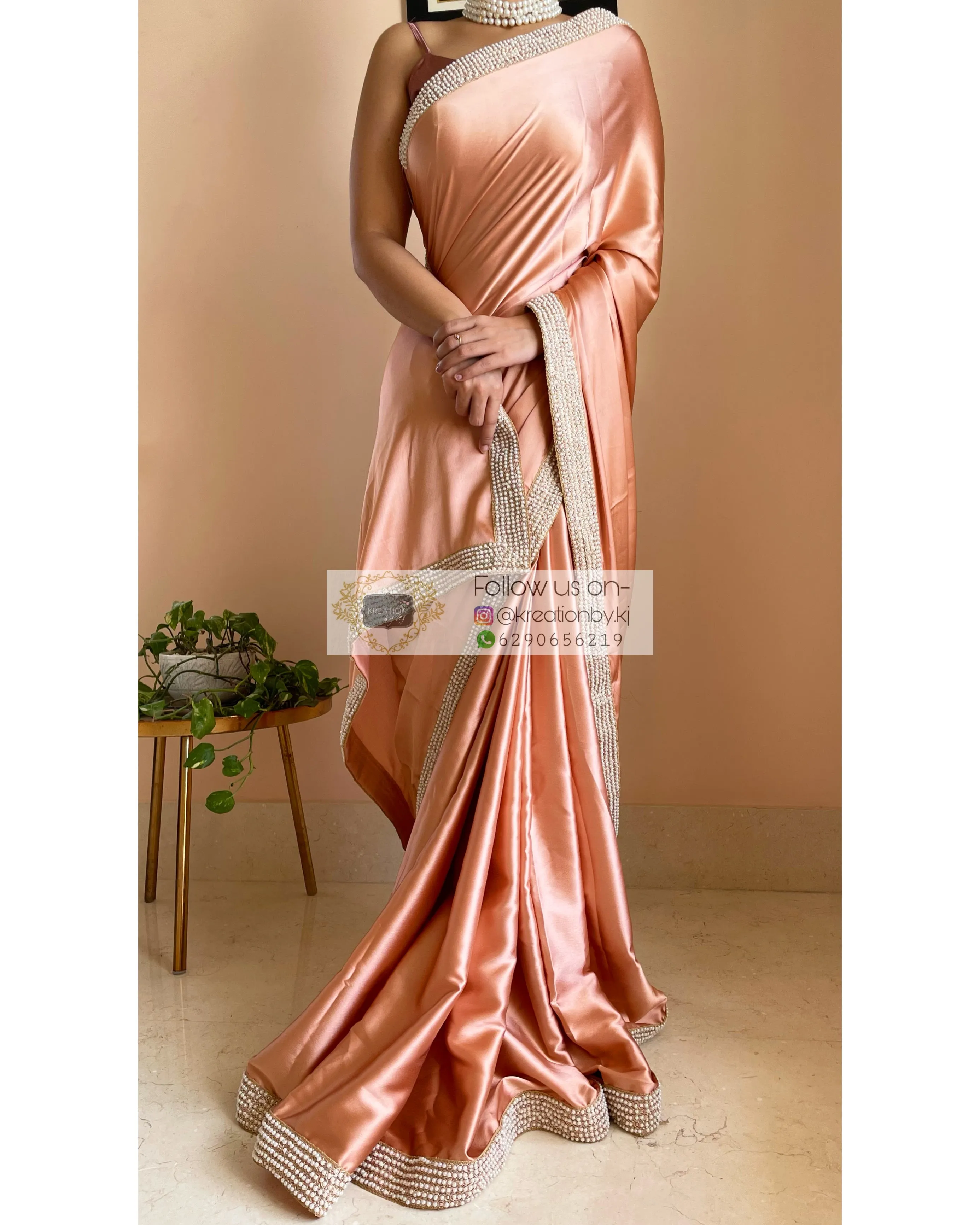 Caramel Mother of Pearl Saree