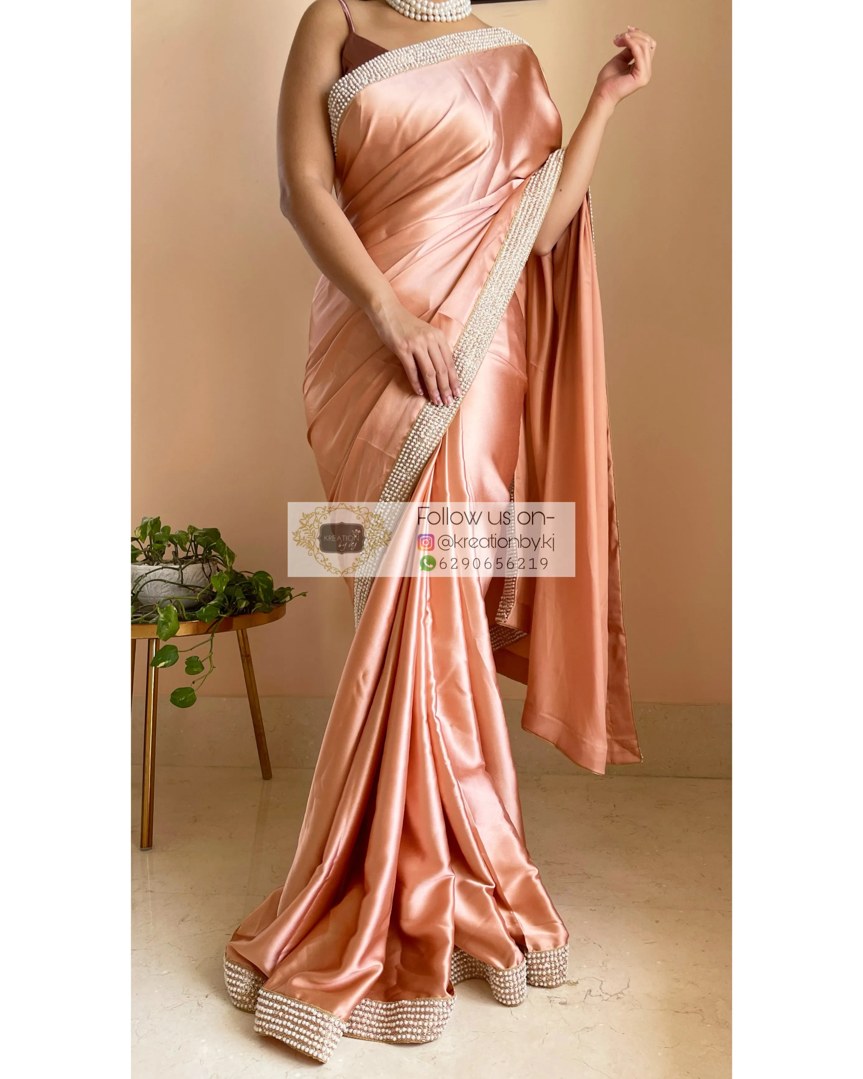 Caramel Mother of Pearl Saree