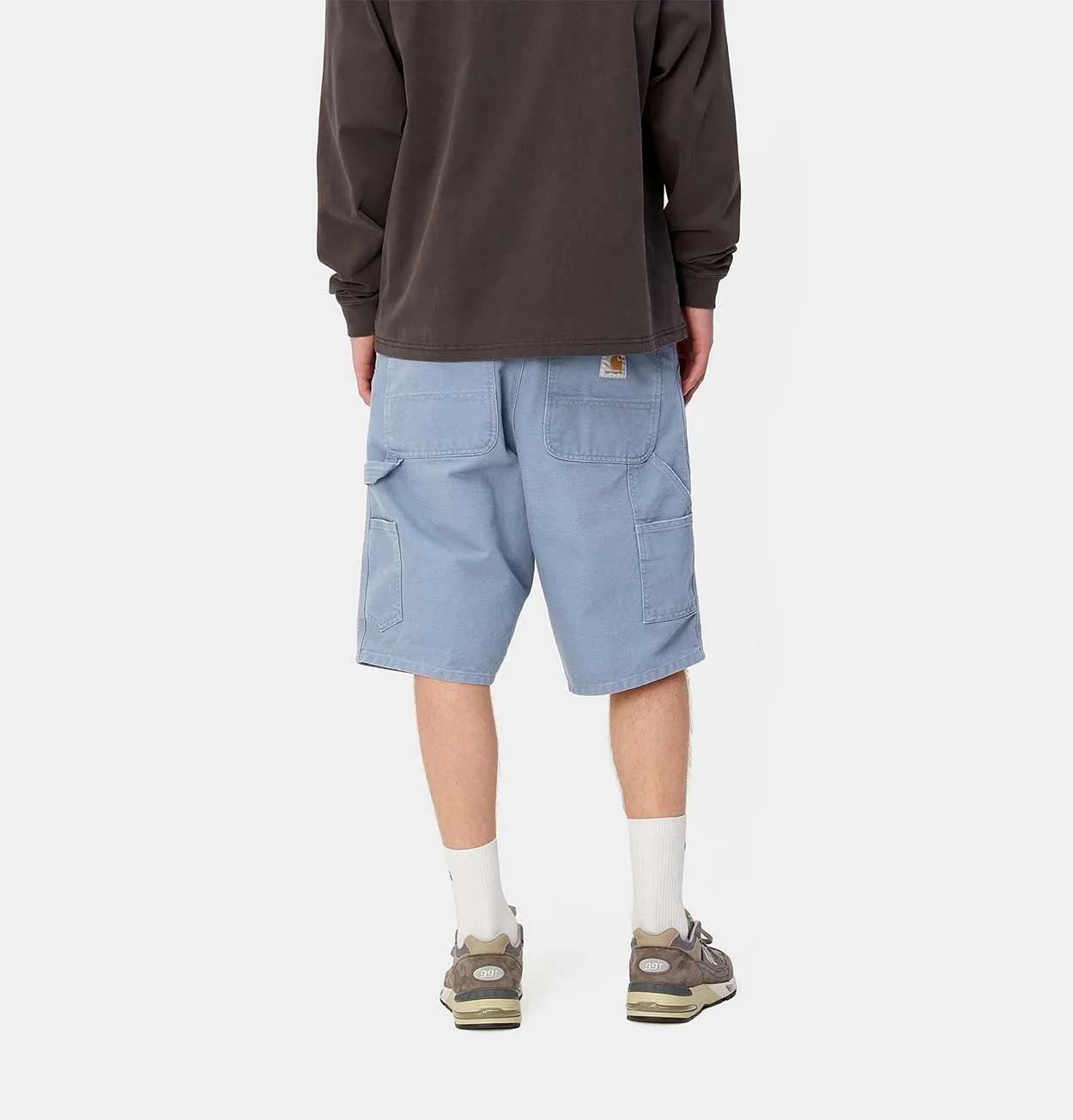 Carhartt WIP Single Knee Short in Bay Blue Aged Canvas