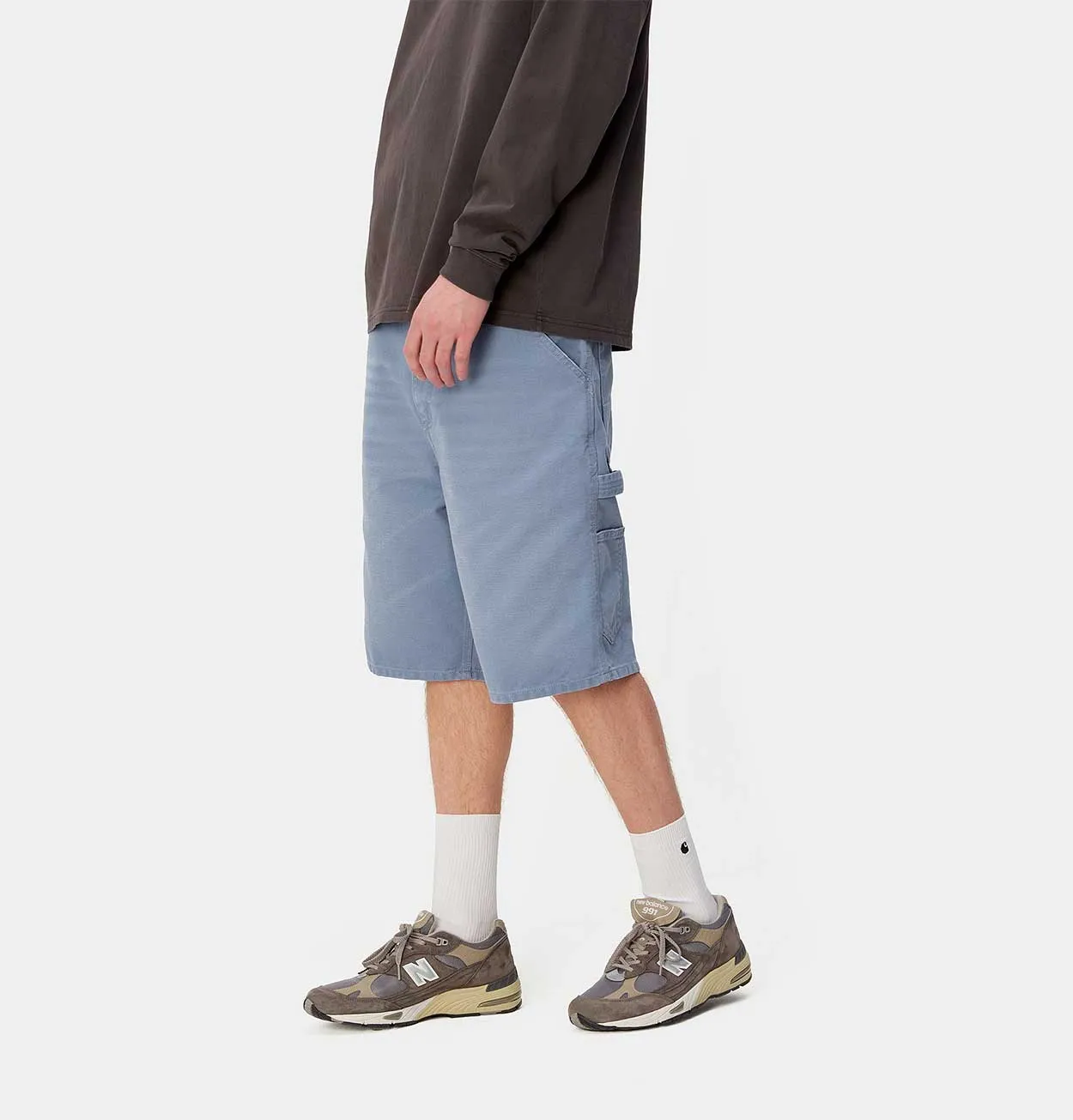 Carhartt WIP Single Knee Short in Bay Blue Aged Canvas